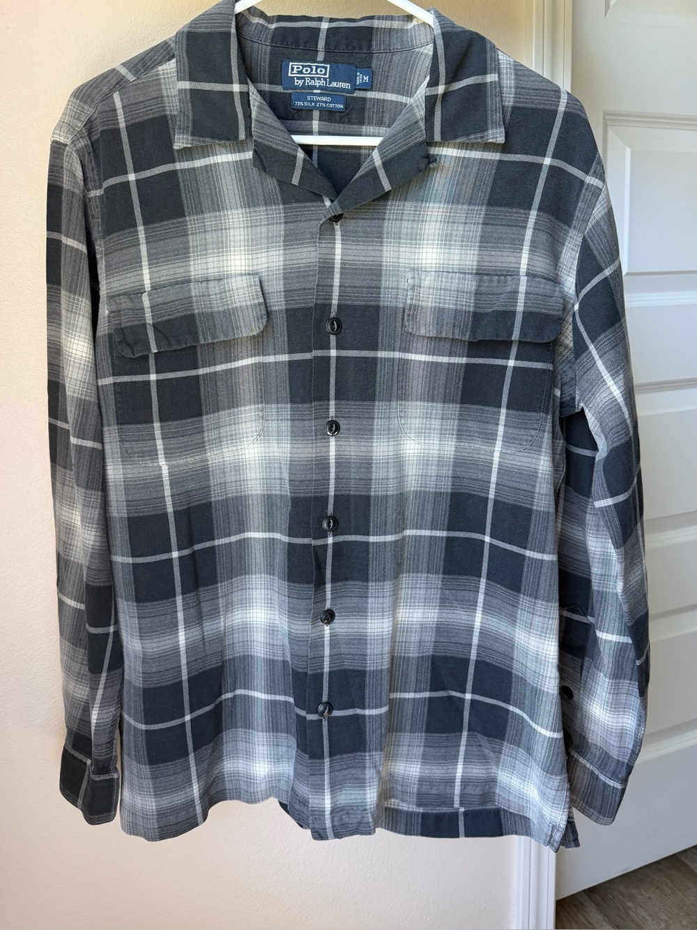 Vintage Polo Ralph Lauren "STEWARD" Silk Cotton Shirt Size M